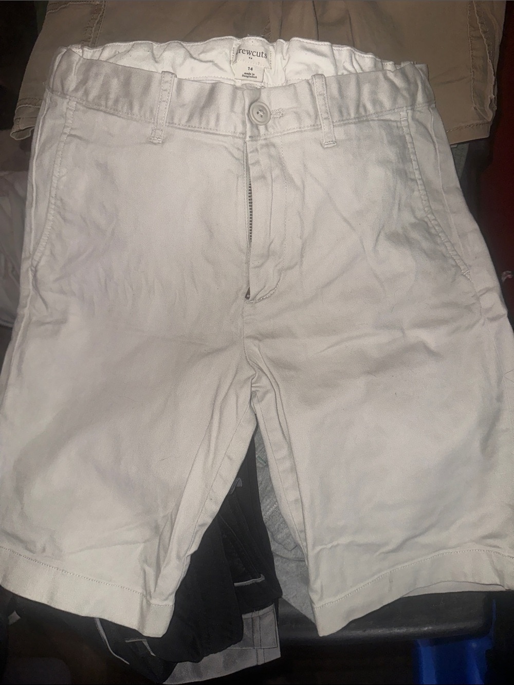 Crewcuts White Cotton Flat-Front Chino Shorts
